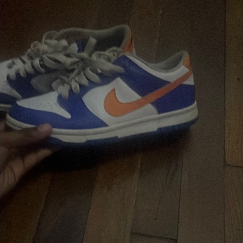 Nike Blue and Orange Sneakers Classic Low-Top Design